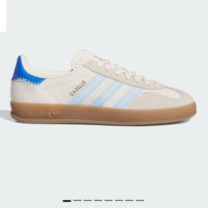 NWT! Adidas Gazelle indoor off white clear sky